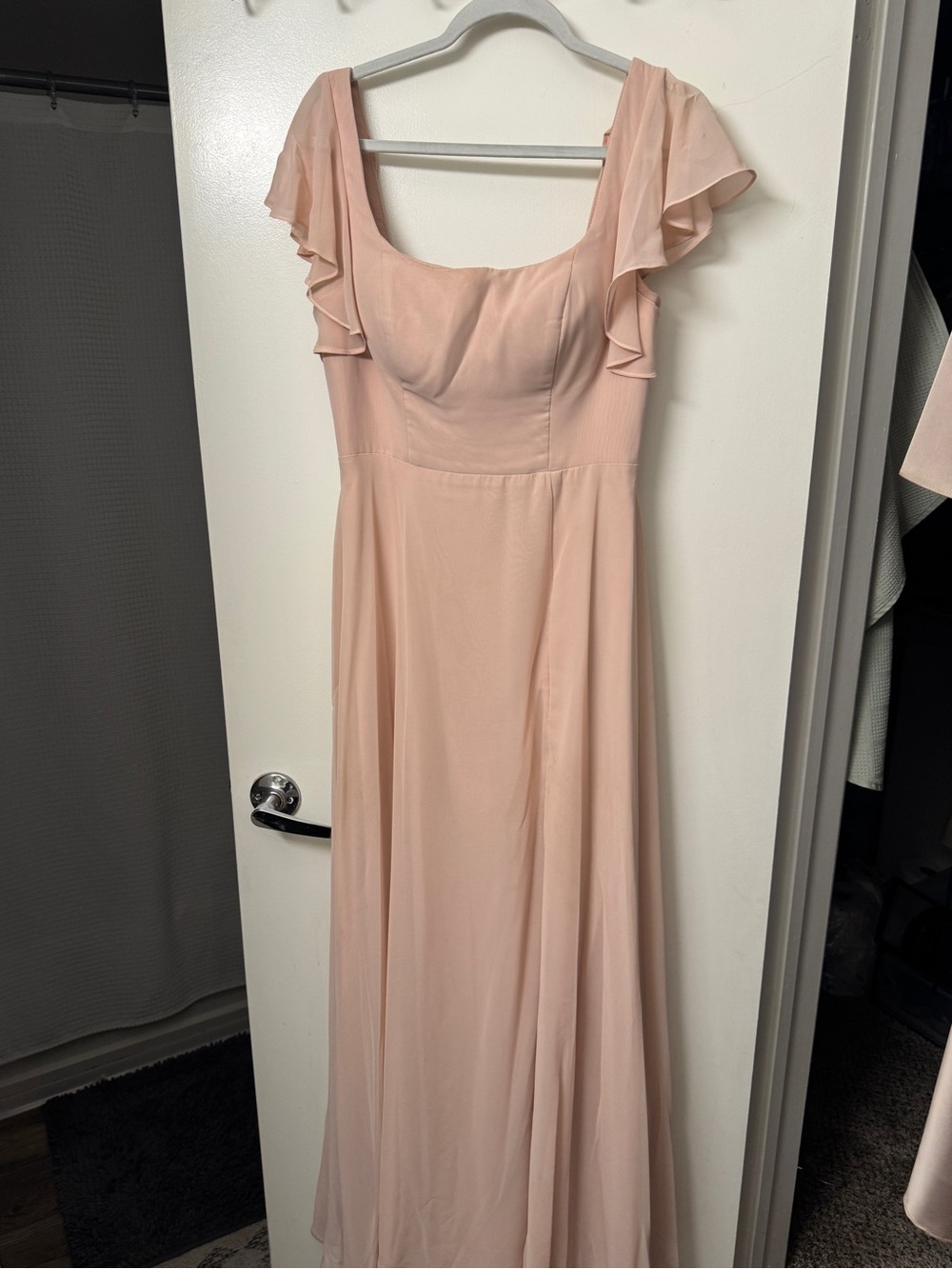 Azazie Blush Pink Chiffon Maxi length dress